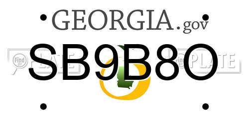 SB9B8O Georgia License Plate