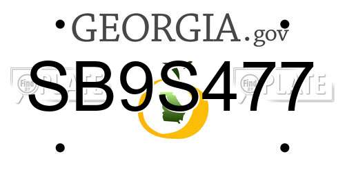 SB9S477 Georgia License Plate