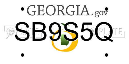 SB9S5Q Georgia License Plate