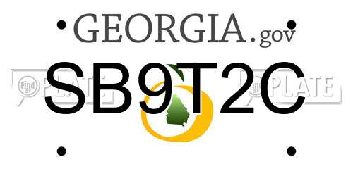 SB9T2C Georgia License Plate
