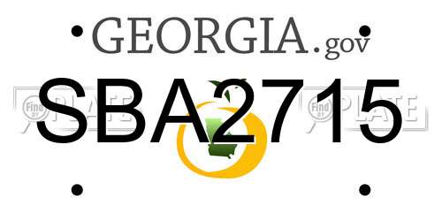 SBA2715 Georgia License Plate