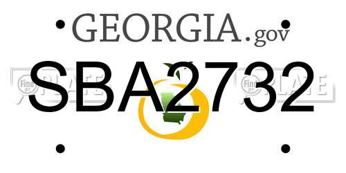 SBA2732 Georgia License Plate