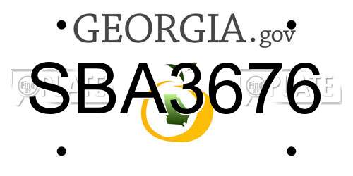 SBA3676 Georgia License Plate