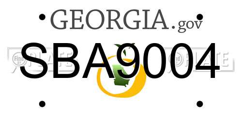 SBA9004 Georgia License Plate