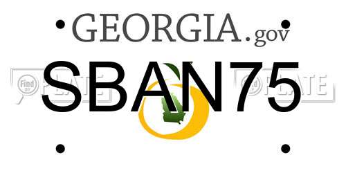 SBAN75 Georgia License Plate