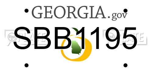 SBB1195 Georgia License Plate