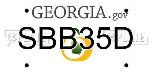 SBB35D Georgia License Plate