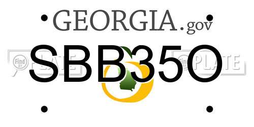 SBB35O Georgia License Plate