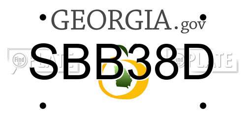 SBB38D Georgia License Plate