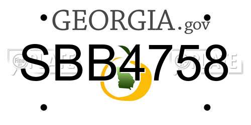 SBB4758 Georgia License Plate
