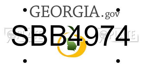 SBB4974 Georgia License Plate