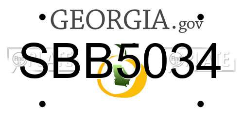 SBB5034 Georgia License Plate