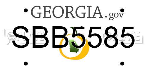 SBB5585 Georgia License Plate