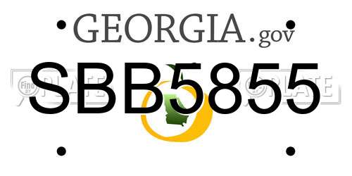 SBB5855 Georgia License Plate