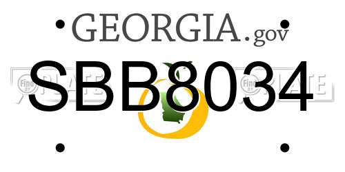 SBB8034 Georgia License Plate