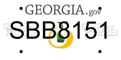 SBB8151 Georgia License Plate