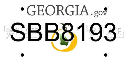 SBB8193 Georgia License Plate