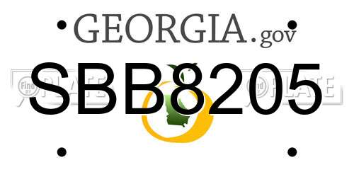 SBB8205 Georgia License Plate