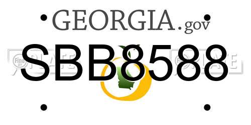 SBB8588 Georgia License Plate