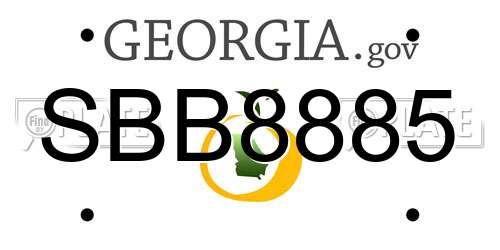 SBB8885 Georgia License Plate