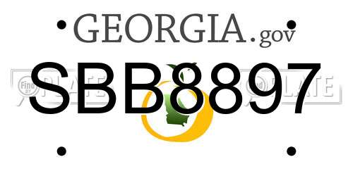 SBB8897 Georgia License Plate