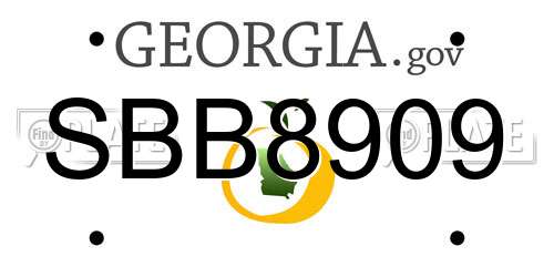 SBB8909 Georgia License Plate