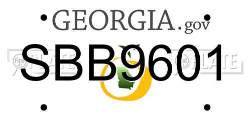 SBB9601 Georgia License Plate