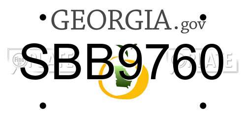 SBB9760 Georgia License Plate
