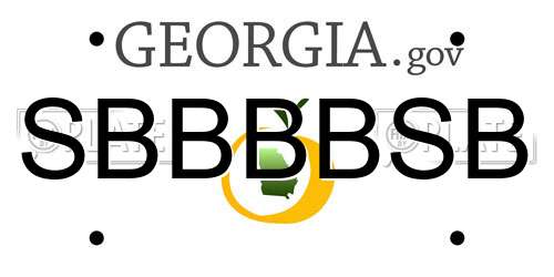 SBBBBSB Georgia License Plate