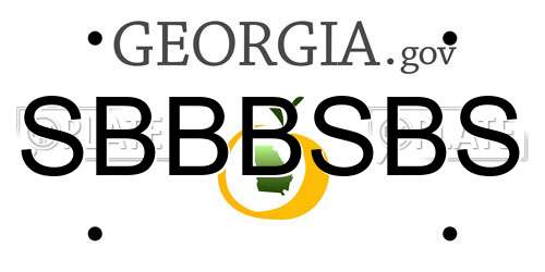 SBBBSBS Georgia License Plate