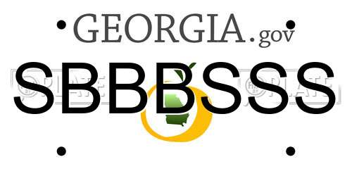 SBBBSSS Georgia License Plate