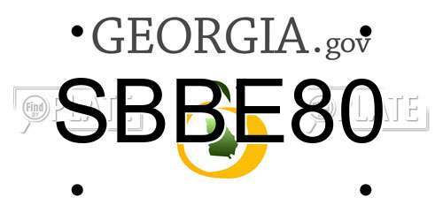 SBBE80 Georgia License Plate