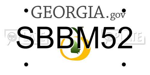 SBBM52 Georgia License Plate