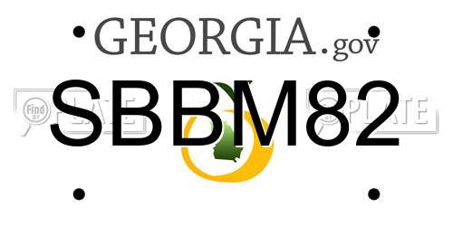 SBBM82 Georgia License Plate