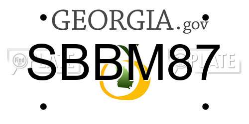 SBBM87 Georgia License Plate
