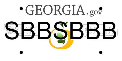 SBBSBBB Georgia License Plate