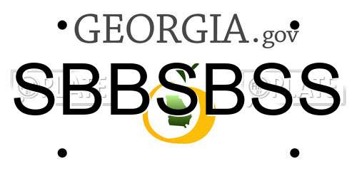SBBSBSS Georgia License Plate