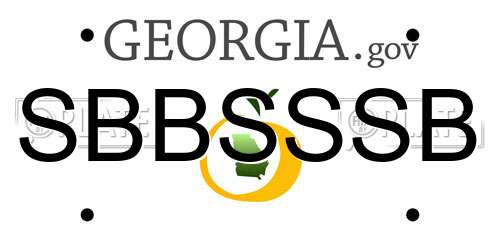 SBBSSSB Georgia License Plate