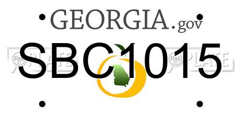 SBC1015 Georgia License Plate