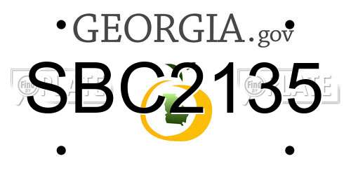 SBC2135 Georgia License Plate