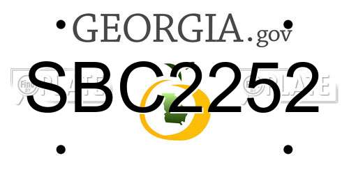SBC2252 Georgia License Plate