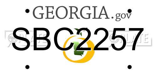 SBC2257 Georgia License Plate