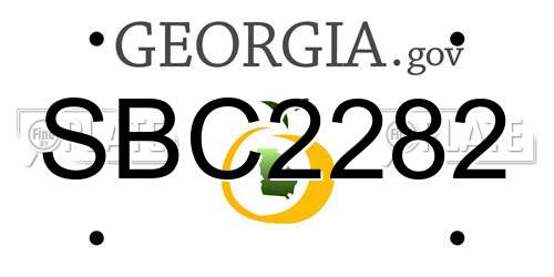 SBC2282 Georgia License Plate