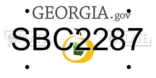 SBC2287 Georgia License Plate