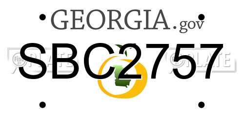 SBC2757 Georgia License Plate