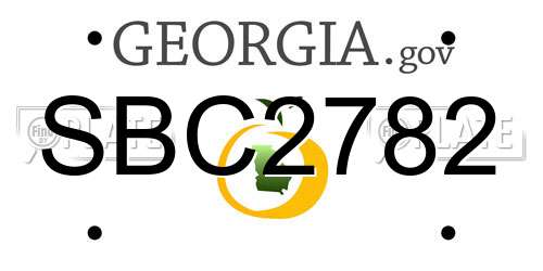 SBC2782 Georgia License Plate