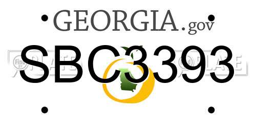 SBC3393 Georgia License Plate