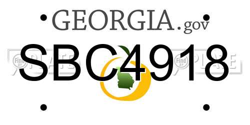 SBC4918 Georgia License Plate