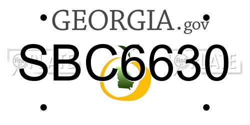 SBC6630 Georgia License Plate