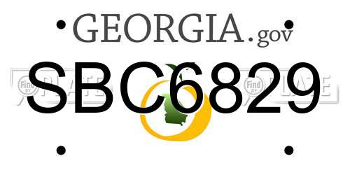 SBC6829 Georgia License Plate